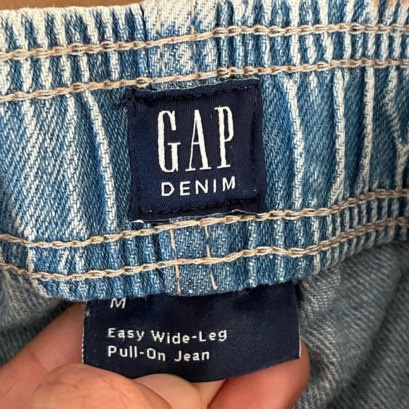 GAP kids Wide-Leg Pull-On Jeans  Cargo Jeans Size M 100% Cotton - Picture 2 of 11